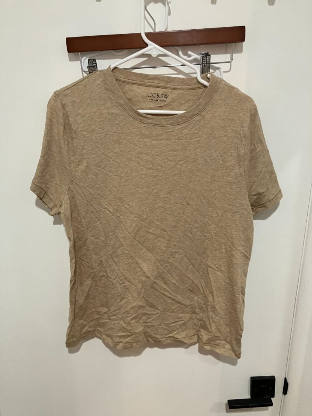 J.Crew Vintage Cotton Crewneck T-Shirt Tan Heather Camel Beige L